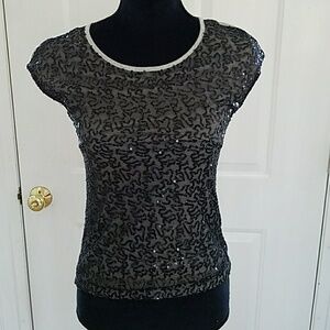 Wet Seal, XS, black/gray sequined top